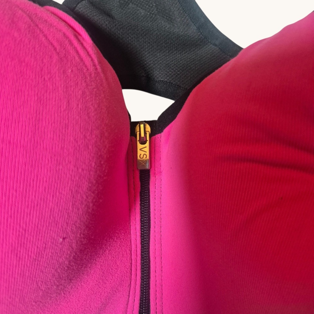 Victoria's Secret VSX Sport Bra Womens 38C High Impact Zip Front Pink Athleisure - Picture 2 of 6